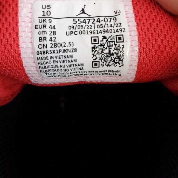 Air Jordan 1 Mid Shoes "Bred Toe" Black Fire Red White 554724-079 Men's Athletic - Picture 8 of 14